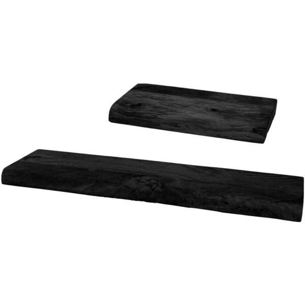 Wandplank Pure Zwart Mangohout - Set van 2 Klein