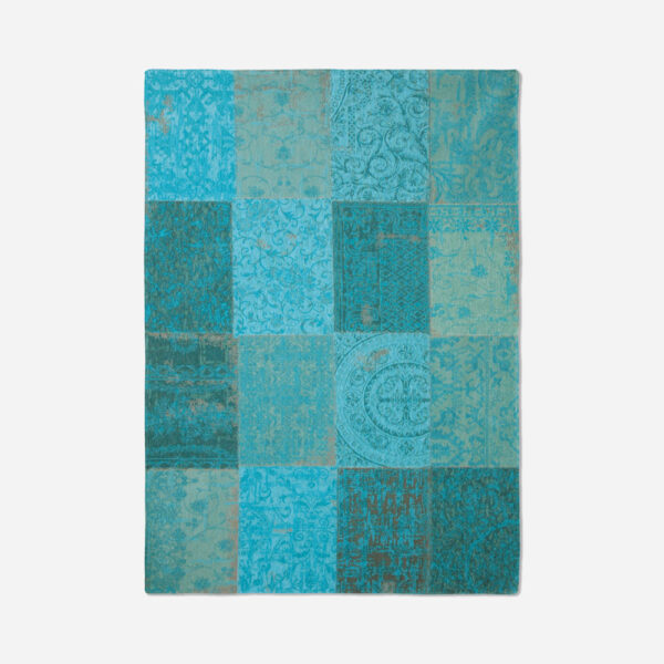 Louis de Poortere Vloerkleed - Vintage Patchwork Azur 8015 - 170 x 240 cm