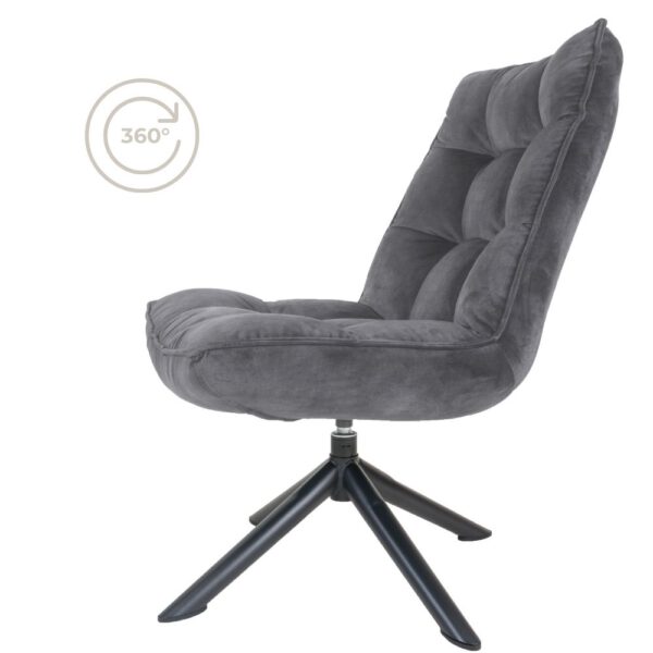 Fauteuil Dorus Adore Velvet - Dark Grey 10