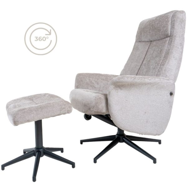 Relaxfauteuil Bindy + Hocker - Perfect Harmony - Taupe 04