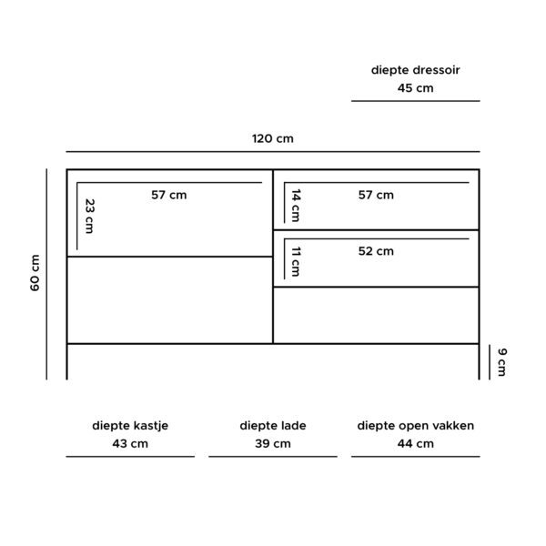 TV Dressoir Luuk Zwart Mangohout 120 cm