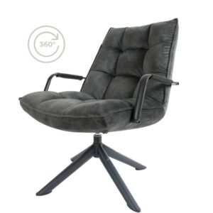 Fauteuil Dorus Arm Adore Velvet - Dark Grey 10