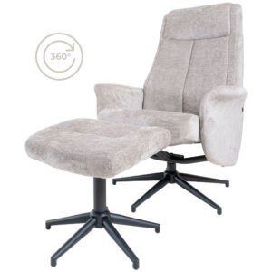 Relaxfauteuil Bindy + Hocker - Perfect Harmony - Taupe 04