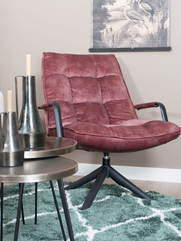 Fauteuil Dorus Arm Adore Velvet - Old Pink 30