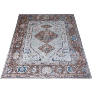 Vloerkleed Karaca Blue/Brown 06 - 70 x 140 cm